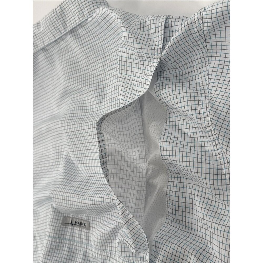 Performance Hiking Shirt Mens 2XL Blue Check Long Sleeve Button Fishing Vented - Picture 7 of 12
